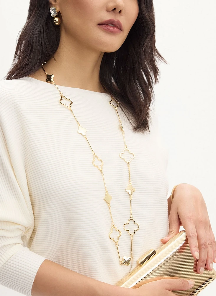 Clover Insert Long Necklace