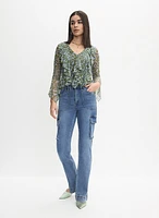 Wide-Leg Cargo Jeans