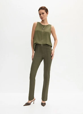 Essential Crew Neck Blouse & Madison Straight Leg Pant