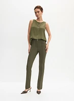 Essential Crew Neck Blouse & Madison Straight Leg Pant