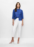 Button-Down Eyelet Blouse