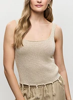 Camisole en fibres métallisées avec franges