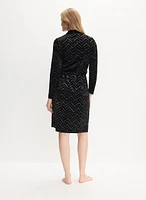 Zigzag Embossed Velvet Robe