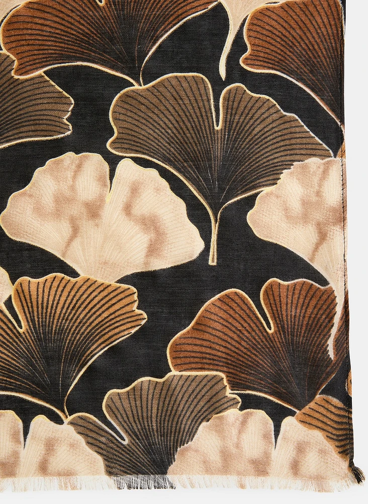 Floral Print Rectangular Scarf