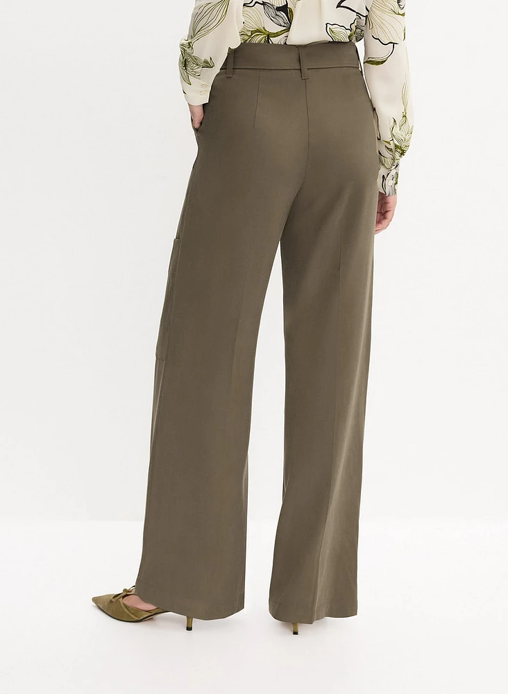 Wide-Leg Utility Pants