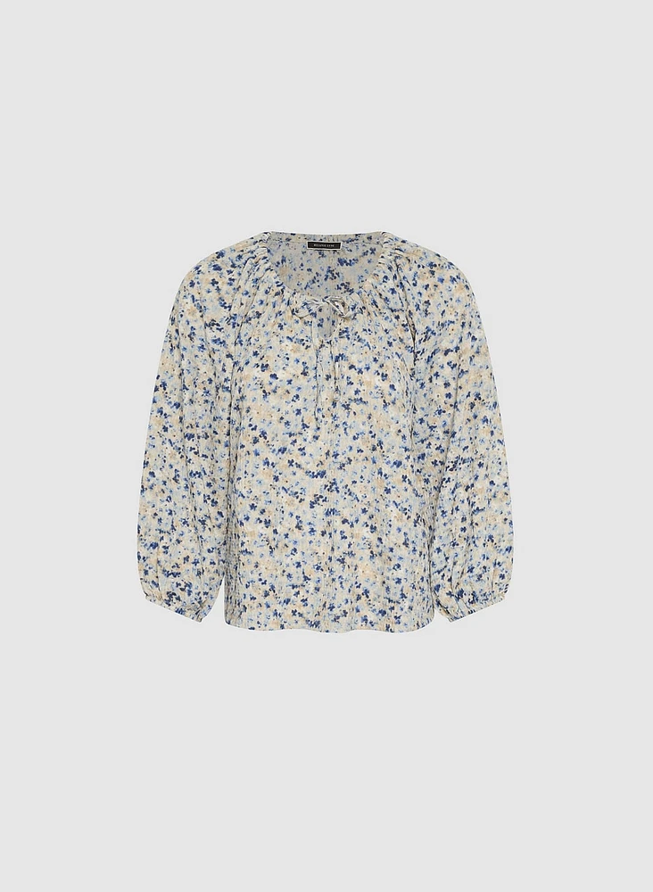 Abstract Floral Print Top