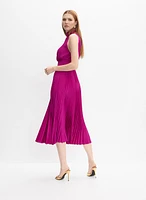 Pleated Satin Dress