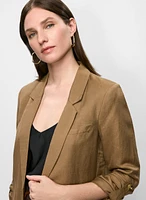 Blazer en lin à manches roulées