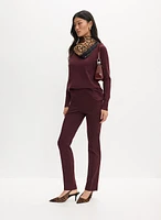 Madison Pull-On Straight-Leg Pants