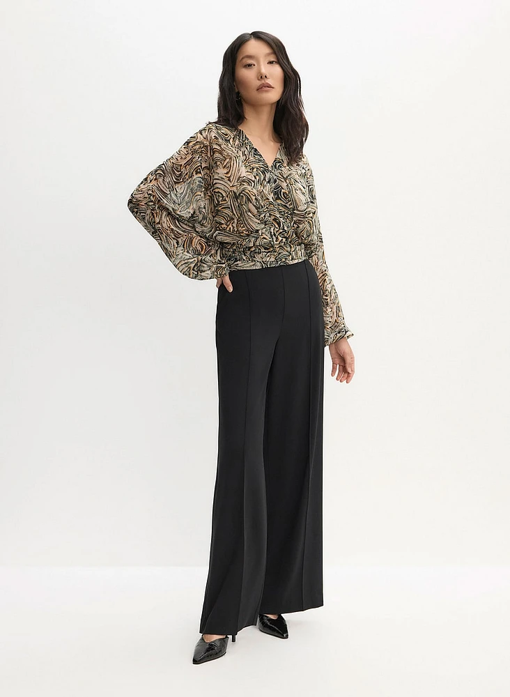 Wide Leg Pintuck Pants