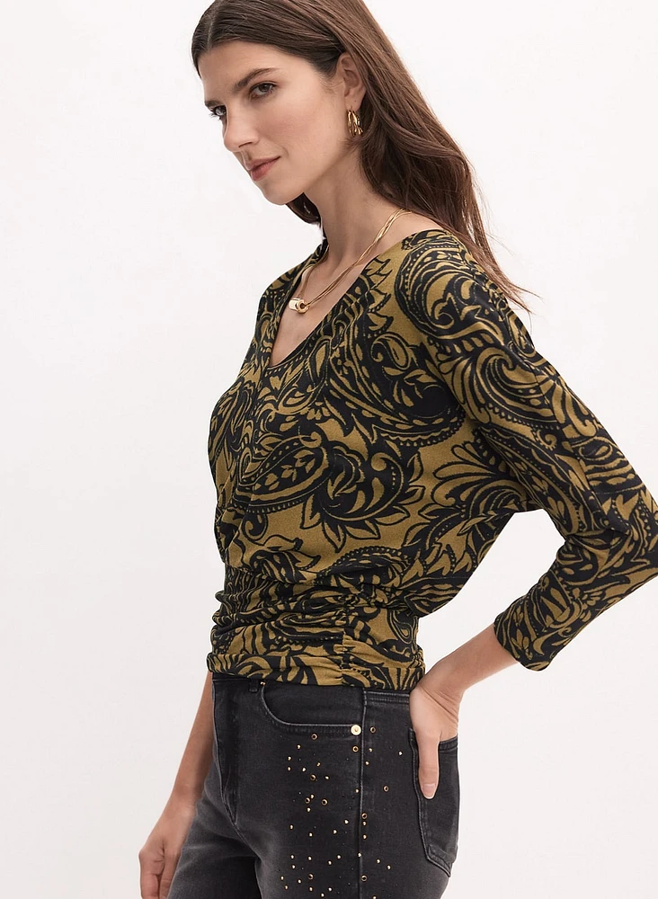 Graphic Paisley Print Top