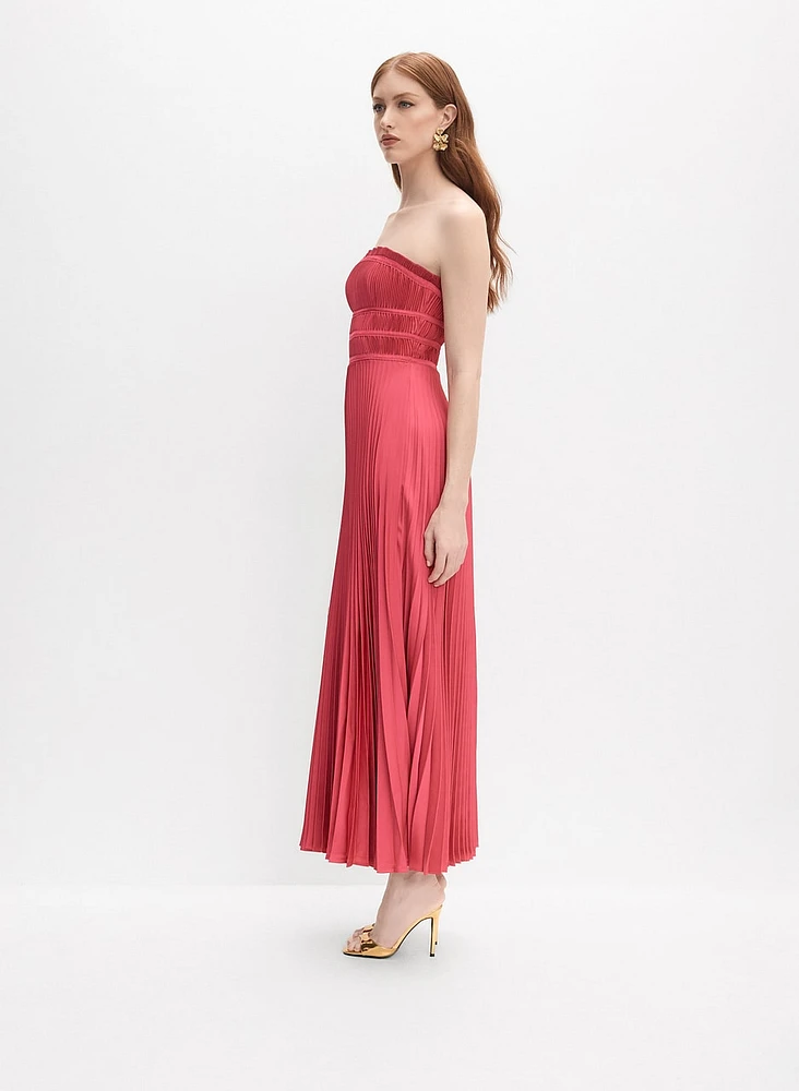 Satin Plissé Dress