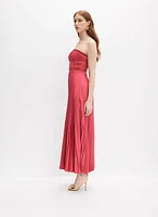 Satin Plissé Dress