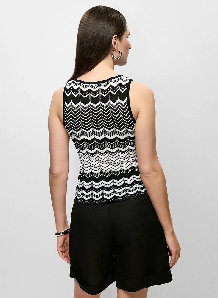 Sleeveless Zigzag Knit Top