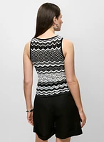 Sleeveless Zigzag Knit Top