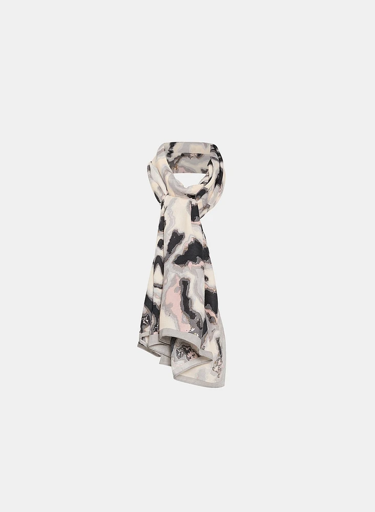 Abstract Print Jacquard Scarf