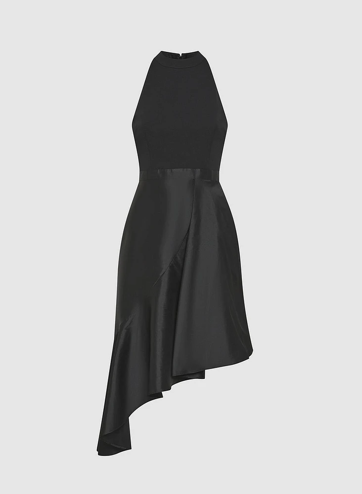 Robe en crêpe et taffetas