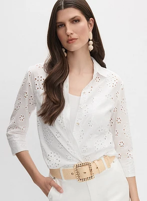 Joseph Ribkoff - Sequined Eyelet Blouse