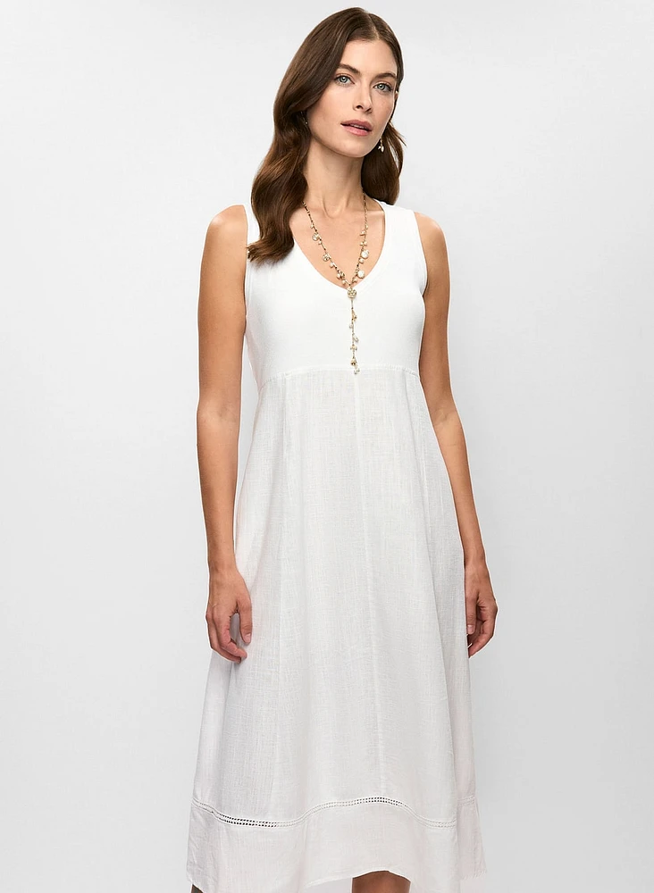 Sleeveless Linen-Blend Dress