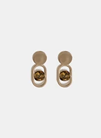 Boucles d'oreilles pendantes à pierre facettée