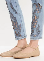 Embroidered Straight-Leg Jeans