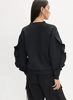 Ruffle Sleeve Sweatshirt