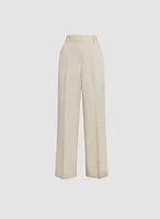 Pantalon à jambe large en mélange de lin