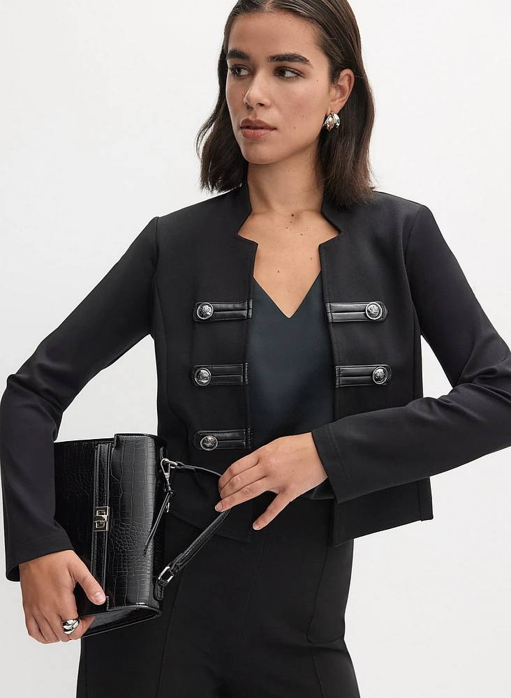 Joseph Ribkoff - Cropped Notched Collar Jacket