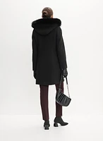 Wool-Blend A-Line Coat