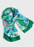 Abstract Floral Print Scarf