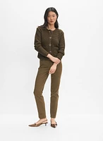 Cropped Crew Neck Cardigan