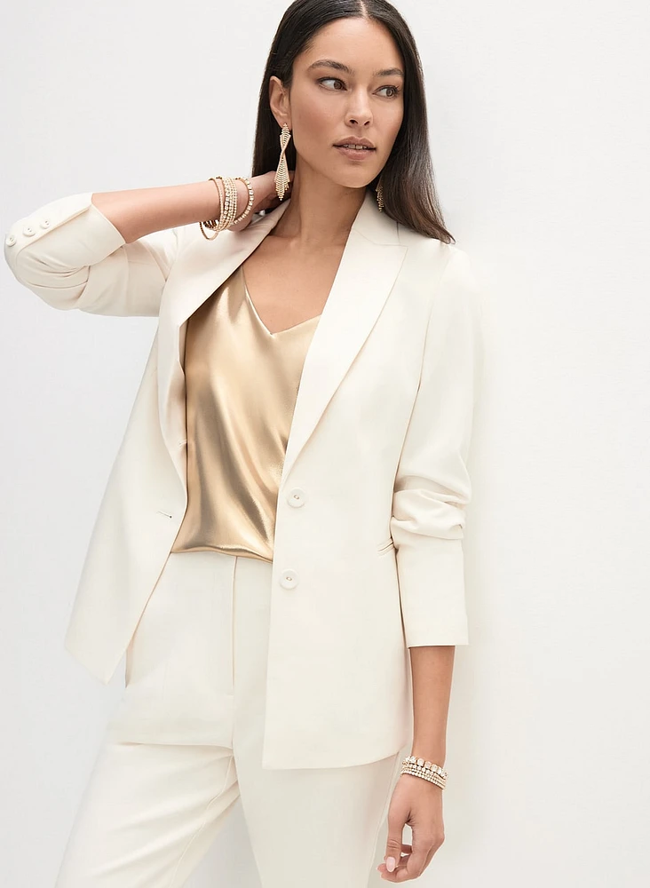 Satin Trim Tuxedo Jacket