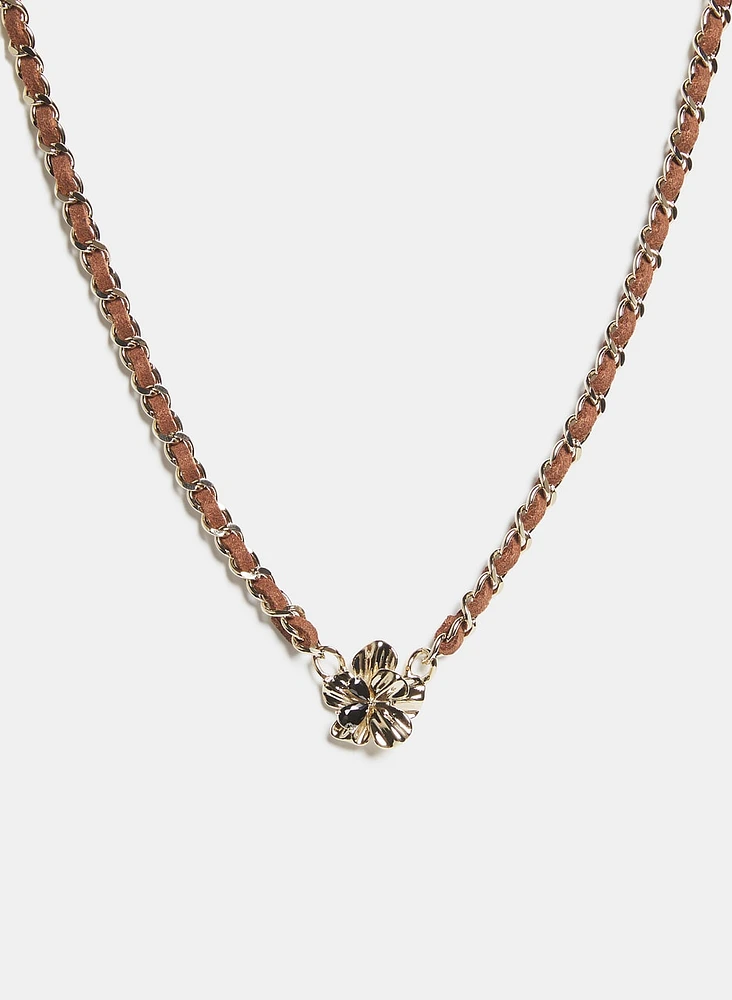 Vegan Leather Chain Necklace