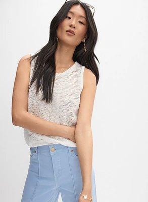 Pull texturé sans manches