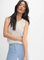 Pull texturé sans manches