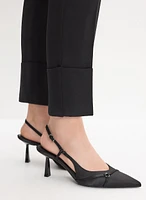 Cuffed Straight-Leg Ankle Pants