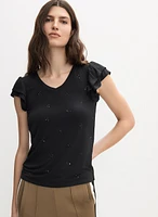 Rhinestone Detail T-Shirt