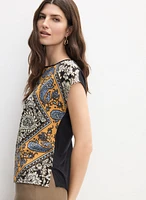 Mixed Paisley Print Top