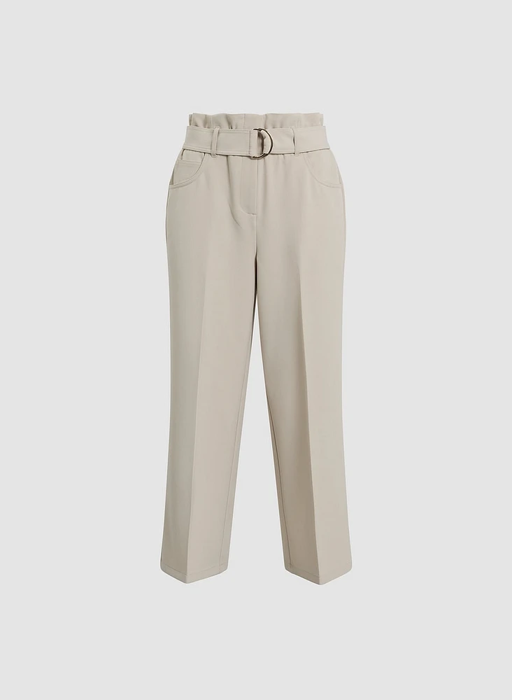 High-Rise Belted Pants