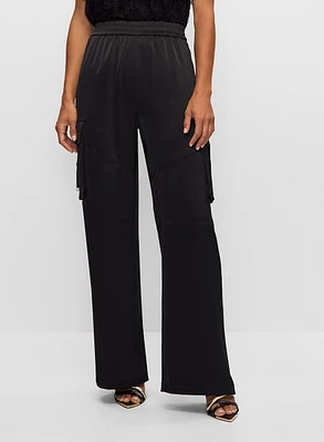 Satin Cargo Pants