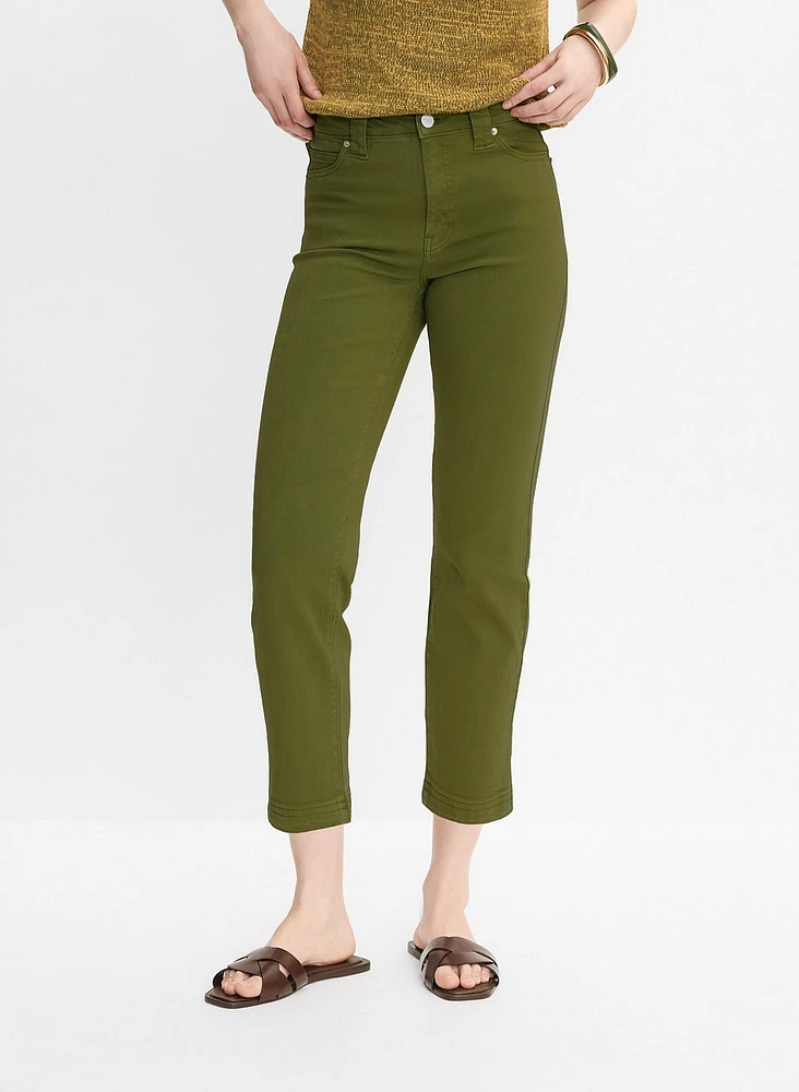 Cropped Straight-Leg Jeans
