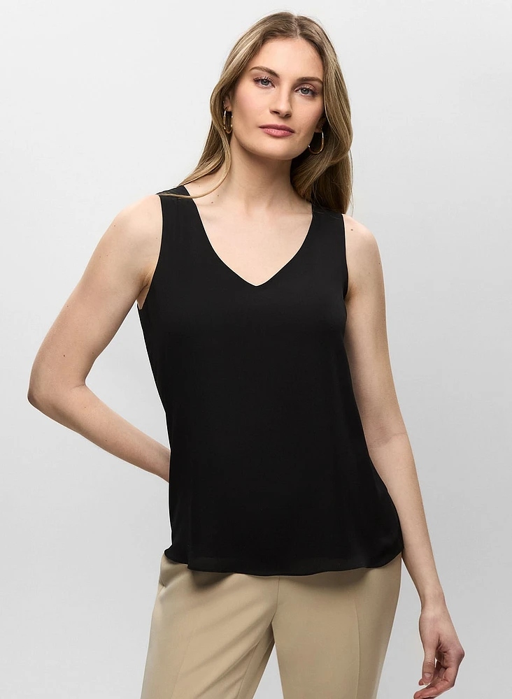 Essential Sleeveless V-Neck Blouse