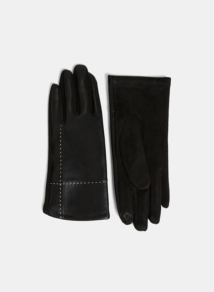 Contrast Stitch Gloves