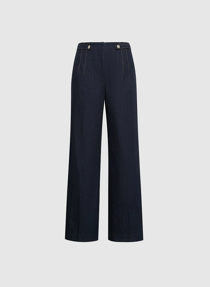 Soho Wide-Leg Denim Pants