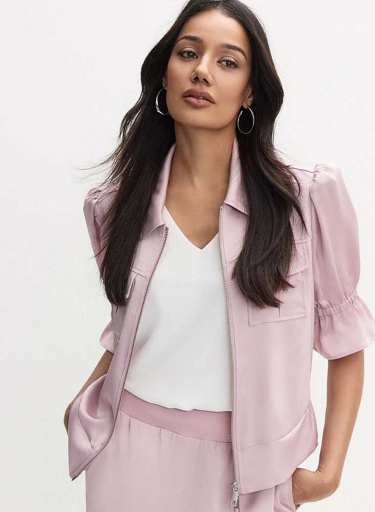 Veste à manches coude volants