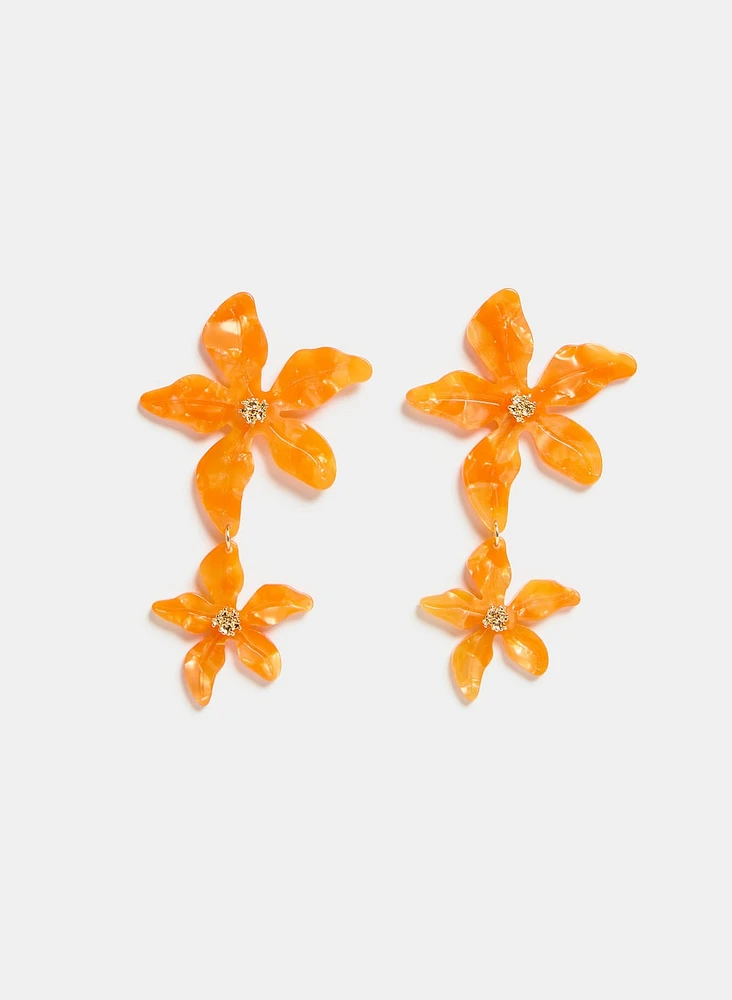 Boucles d'oreilles pendantes en fleurs