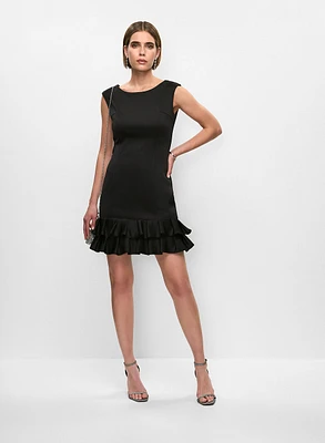 Short Double-Ruffle Hem Dress