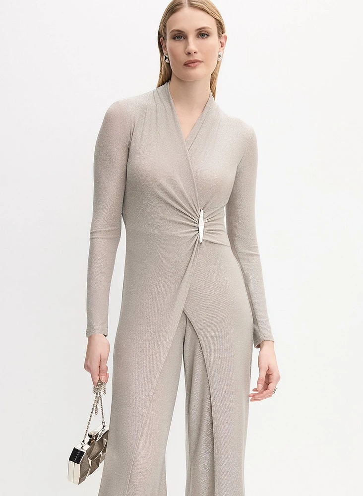 Joseph Ribkoff - Wrap-Front Embellished Jumpsuit