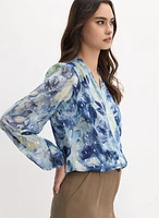 Floral Metallic Fleck Blouse