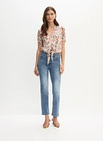 Tie Detail Floral Print Blouse